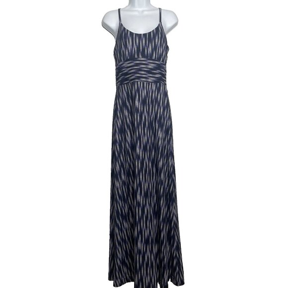 Eddie Bauer Aster Maxi Dress Size S Blue Purple Space Dye Jersey Knit SPF 50 - Picture 1 of 8